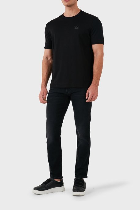 Emporio Armani Pamuklu Slim Fit Bisiklet Yaka Erkek T Shirt 6D1TM1 1JOCZ 0013 SİYAH - Emporio Armani (1)