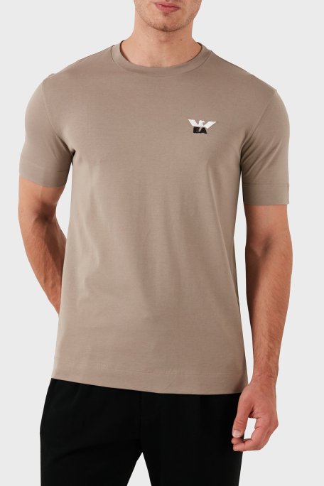 Emporio Armani Pamuklu Slim Fit Bisiklet Yaka Erkek T Shirt 6D1TM1 1JOCZ 0154 KAHVE - Emporio Armani