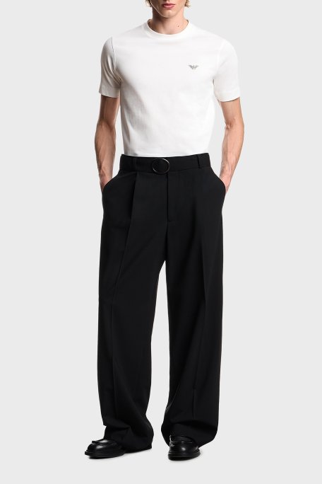 Emporio Armani Pamuklu Slim Fit Bisiklet Yaka Logolu Erkek T Shirt EM005396 AF13715 U0003 BEYAZ - Emporio Armani (1)