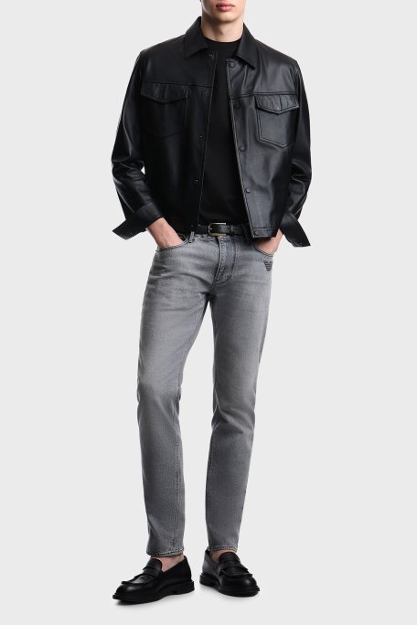 Emporio Armani Pamuklu Slim Fit Düşük Bel Dar Paça Jeans Erkek Kot Pantolon EM000121 AF17860 M8002 GRİ - Emporio Armani (1)