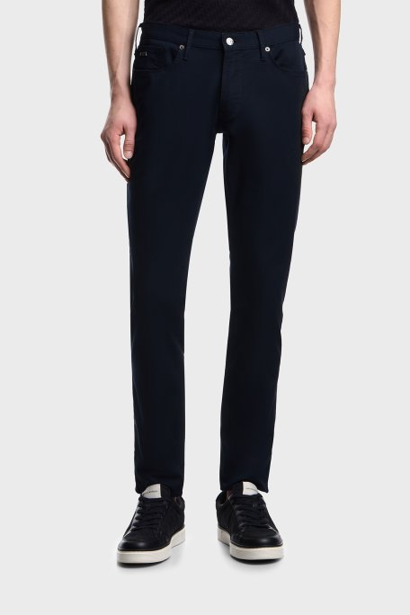 Emporio Armani Pamuklu Slim Fit Düşük Bel Jeans Erkek Kot Pantolon EM000121 AF22611 UB118 LACİVERT - Emporio Armani