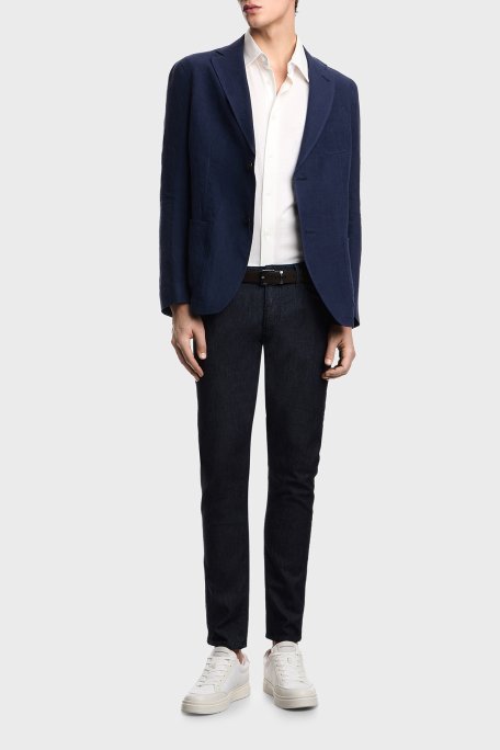 Emporio Armani Pamuklu Slim Fit Logolu Uzun Kollu Erkek Gömlek EM004604 AF10017 U0003 BEYAZ - Emporio Armani (1)