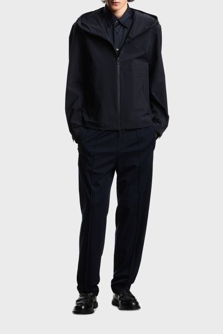 Emporio Armani Pamuklu Slim Fit Logolu Uzun Kollu Erkek Gömlek EM004604 AF10017 UB118 LACİVERT - Emporio Armani (1)