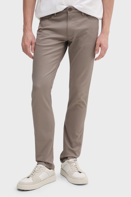 Emporio Armani Pamuklu Slim Fit Normal Bel Dar Paça Jeans Erkek Kot Pantolon EM000121 AF14122 U6107 VİZON - Emporio Armani