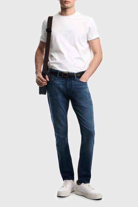 Emporio Armani Pamuklu Slim Fit Normal Bel Jeans Erkek Kot Pantolon EM000121 AF22821 MB002 LACİVERT - Emporio Armani (1)