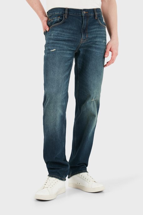 Emporio Armani Pamuklu Slim Fit Normal Bel Jeans Erkek Kot Pantolon EM000763 AF25398 MB001 LACİVERT - Emporio Armani