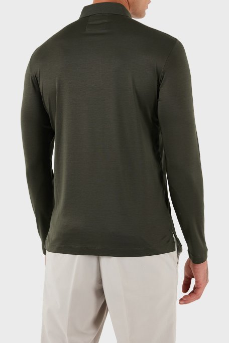 Emporio Armani Pamuklu Slim Fit Uzun Kollu Düğmeli Erkek Polo Yaka Sweat 8N1F97 1JUVZ U8120 SİYAH - Emporio Armani (1)