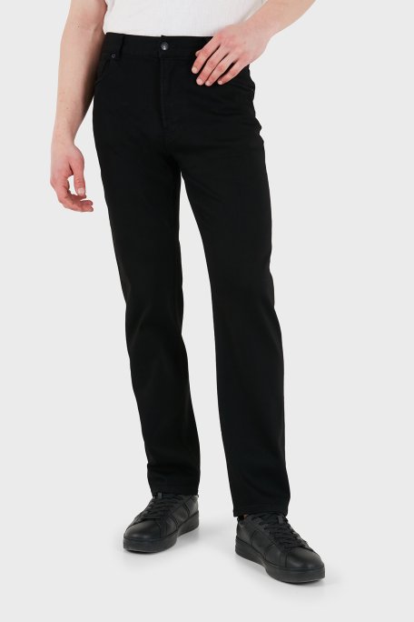 Emporio Armani Pamuklu Straight Fit Düz Paça Jeans Erkek Kot Pantolon EM000763 AF15954 MC002 SİYAH - Emporio Armani