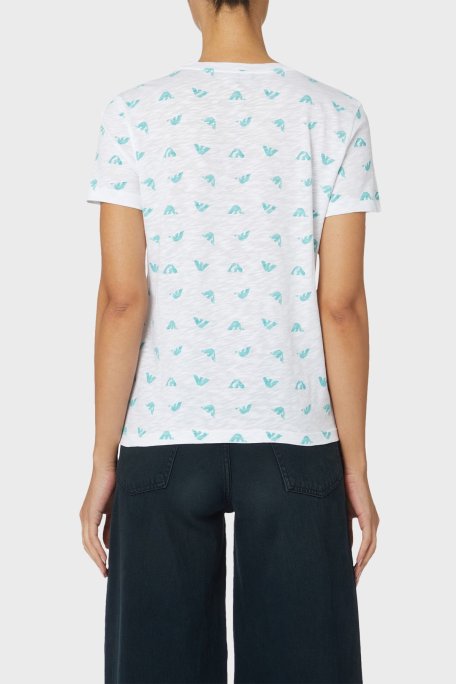 Emporio Armani Pamuku Regular Fit Bisiklet Yaka Bayan T Shirt 3R2T7M 2JTEZ F110 BEYAZ - Emporio Armani (1)