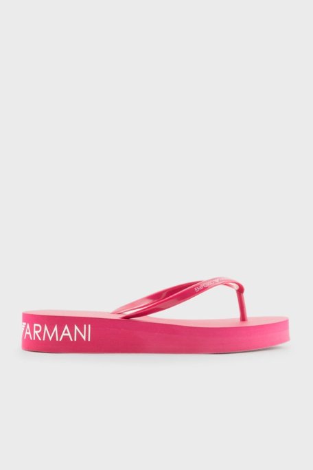 Emporio Armani Parmak Arası Düz Unisex Terlik XVQS07 XN118 00238 PEMBE - Emporio Armani