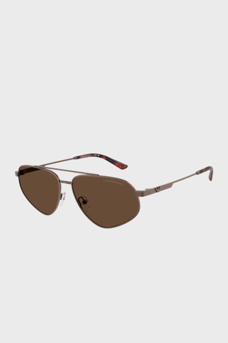 Emporio Armani Polikarbon Oval Güneş Erkek Gözlük 0EA2156 300673 59 Mat Bronz-Koyu Kahve - Emporio Armani