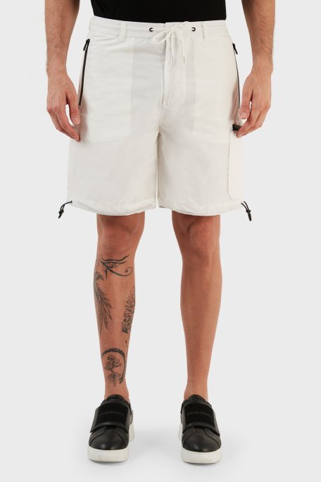 Emporio Armani Regular Fit Belden Bağlamalı Büzgülü Erkek Bermuda 3R1PC3 1NRMZ 0101 BEYAZ - Emporio Armani (1)