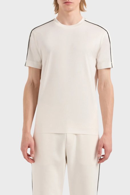 Emporio Armani Regular Fit Bisiklet Yaka Erkek T Shirt 3D1TD3 1JUVZ 0128 EKRU - Emporio Armani