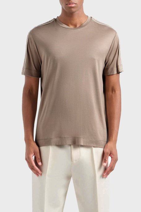 Emporio Armani Regular Fit Bisiklet Yaka Erkek T Shirt 3D1TD3 1JUVZ 0650 BEJ - Emporio Armani