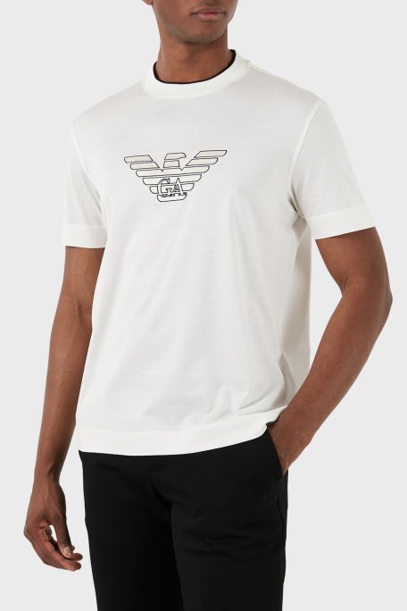 Emporio Armani Regular Fit Bisiklet Yaka Erkek T Shirt 3D1TD4 1JUVZ 01A8 BEJ - Emporio Armani