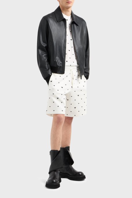 Emporio Armani Regular Fit Bisiklet Yaka Tamamı Logolu Erkek T Shirt EM001400 AF10017 F0085 BEYAZ - Emporio Armani (1)