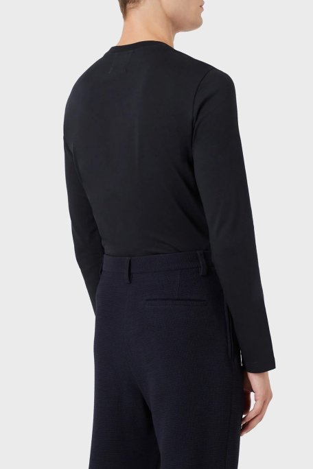 Emporio Armani Regular Fit Bisiklet Yaka Uzun Kollu % 100 Pamuk Erkek T Shirt 8N1TR1 1JRGZ 0920 LACİVERT - Emporio Armani (1)