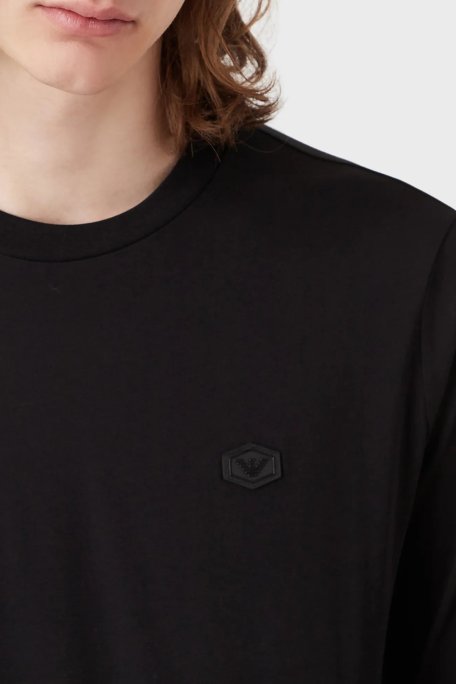 Emporio Armani Regular Fit Bisiklet Yaka Uzun Kollu % 100 Pamuk Erkek T Shirt 8N1TR1 1JRGZ 0999 SİYAH - Emporio Armani (1)