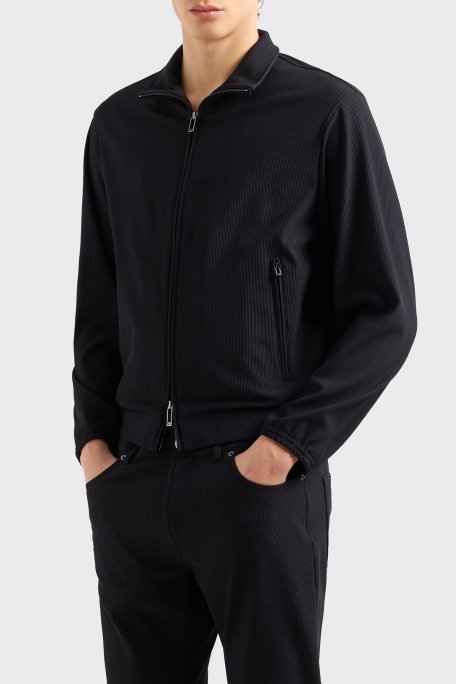 Emporio Armani Regular Fit Dik Yaka Fitilli Erkek Ceket EM001364 AF14076 UC001 SİYAH - Emporio Armani