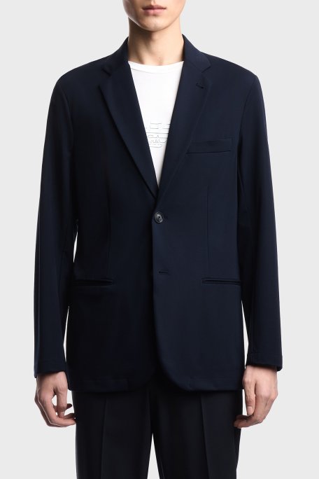 Emporio Armani Regular Fit Düğmneli Erkek Ceket EM004530 AF22865 UB118 LACİVERT - Emporio Armani