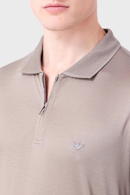 Emporio Armani Regular Fit Fermuarlı Erkek Polo Yaka Sweat 6R1F85 1JUVZ 0643 TAŞ - Emporio Armani (1)