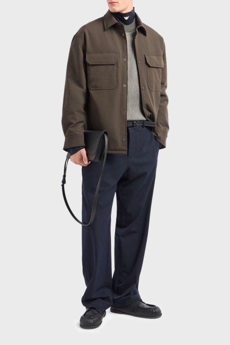 Emporio Armani Regular Fit Gömlek Yaka Çıtçıt Düğmeli Erkek Ceket 6D1CN0 1NUBZ 05A6 HAKİ - Emporio Armani (1)