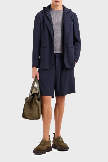 Emporio Armani Regular Fit Kapüşonlu Çıkarılabilir İç Panelli Erkek Ceket EM001506 AF14076 UB118 LACİVERT - Emporio Armani