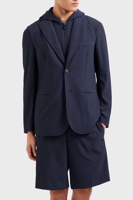 Emporio Armani Regular Fit Kapüşonlu Çıkarılabilir İç Panelli Erkek Ceket EM001506 AF14076 UB118 LACİVERT - Emporio Armani (1)