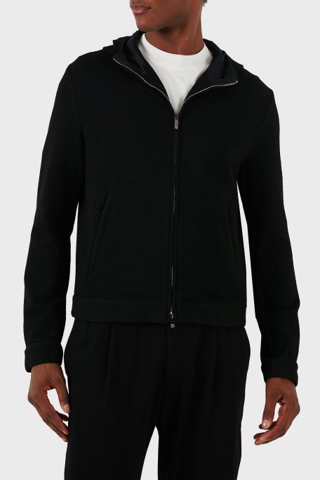 Emporio Armani Regular Fit Kapüşonlu Erkek Sweat EM000028 TE11235 UC001 SİYAH - Emporio Armani