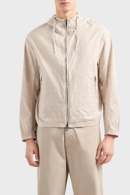 Emporio Armani Regular Fit Kapüşonlu Mevsimlik Erkek Mont 3D1BH4 1NNXZ 06G2 BEJ - Emporio Armani