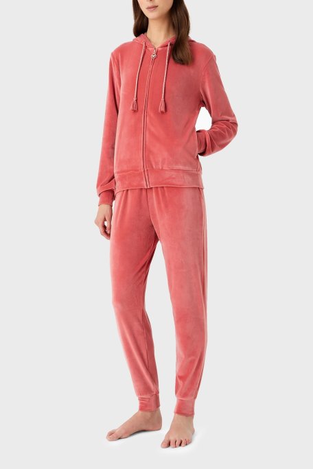 Emporio Armani Regular Fit Kapüşonlu Şönil Bayan Eşofman Takımı 164730 3F260 03051 PEMBE - Emporio Armani