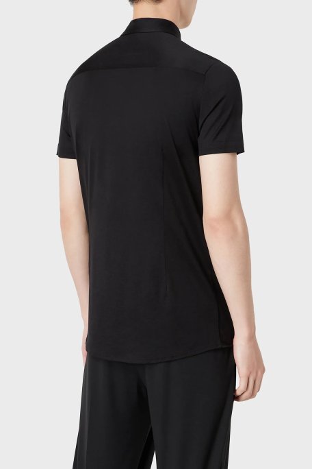 Emporio Armani Regular Fit Kısa Kol Pamuklu Erkek Gömlek 8N1CG0 1JUVZ 0999 SİYAH - Emporio Armani (1)