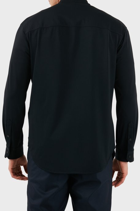 Emporio Armani Regular Fit Klasik Yaka Gizli Fermuarlı Erkek Gömlek EM005427 AF23435 UB118 LACİVERT - Emporio Armani (1)