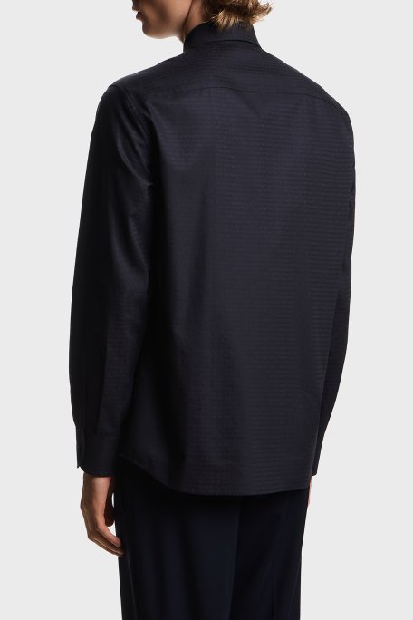 Emporio Armani Regular Fit Klasik Yaka Uzun Kollu Erkek Gömlek EM001537 AF18123 FB319 LACİVERT - Emporio Armani (1)