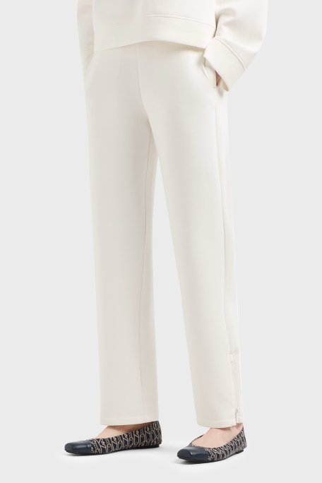 Emporio Armani Regular Fit Lastikli Bel Düz Paça Bayan Pantolon EW000484 AF10002 U0006 BEYAZ - Emporio Armani (1)