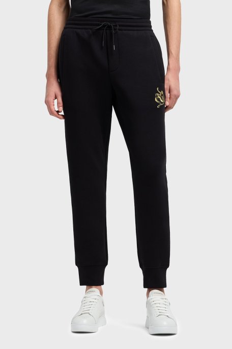 Emporio Armani Regular Fit Lastikli Bel Ribanalı Paça Jogger Erkek Pantolon EM001701 AF10013 UC001 SİYAH - Emporio Armani