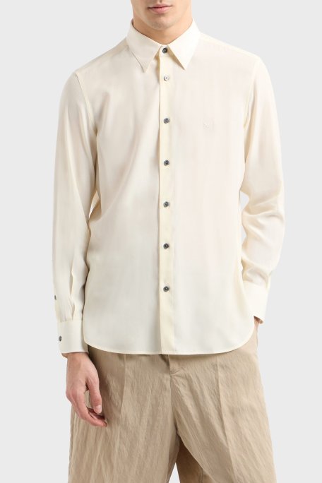 Emporio Armani Regular Fit Logolu Erkek Gömlek EM001537 AF14214 U0003 BEYAZ - Emporio Armani