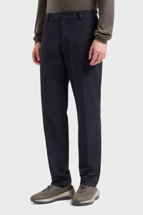 Emporio Armani Regular Fit Normal Bel Düz Paça Esnek Erkek Pantolon EM001505 AF10047 UB118 LACİVERT - Emporio Armani