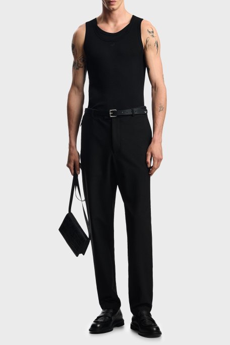 Emporio Armani Regular Fit Normal Bel Düz Paça Mikro Dokuma Erkek Pantolon EM000158 TE11109 UC001 SİYAH - Emporio Armani (1)