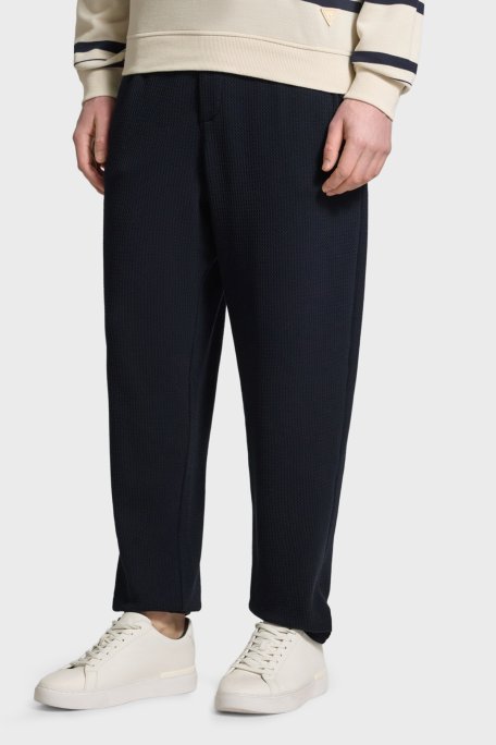 Emporio Armani Regular Fit Normal Bel Kabartmalı Jarse Erkek Pantolon EM005044 AF23623 UB118 LACİVERT - Emporio Armani