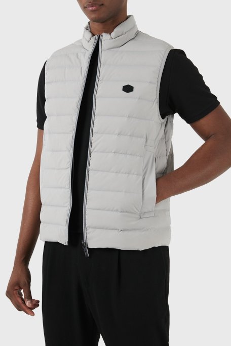 Emporio Armani Regular Fit Ördek Tüyü Dolgulu Dik Yaka Erkek Yelek 8N1BQ1 1NLRZ 06G1 GRİ - Emporio Armani (1)