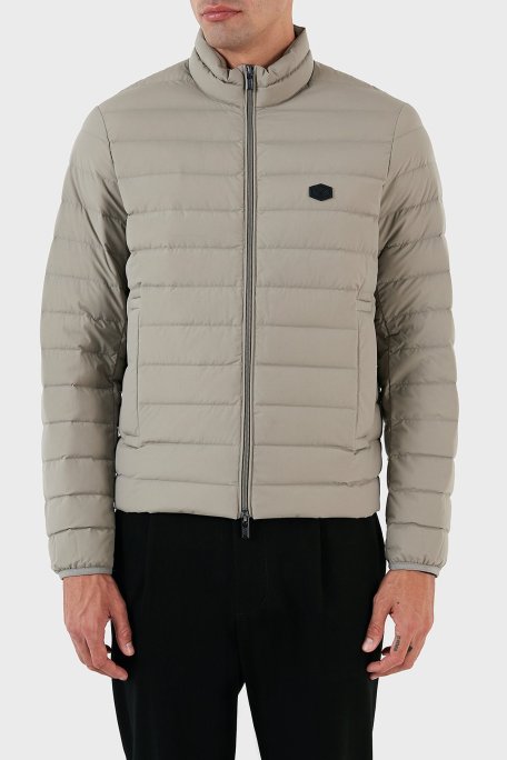 Emporio Armani Regular Fit Ördek Tüyü Dolgulu Dik Yaka Şişme Erkek Mont 8N1BQ2 1NLRZ 0643 GRİ - Emporio Armani