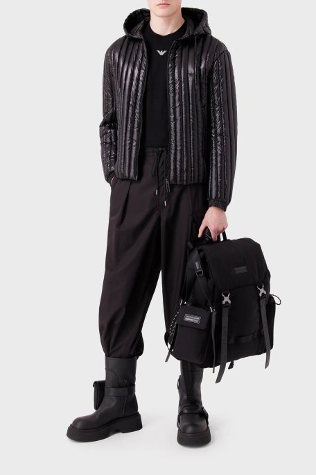 Emporio Armani Regular Fit Su Geçirmez Kapüşonlu Erkek Mont 6R1B79 1NKZZ 0999 SİYAH - Emporio Armani (1)