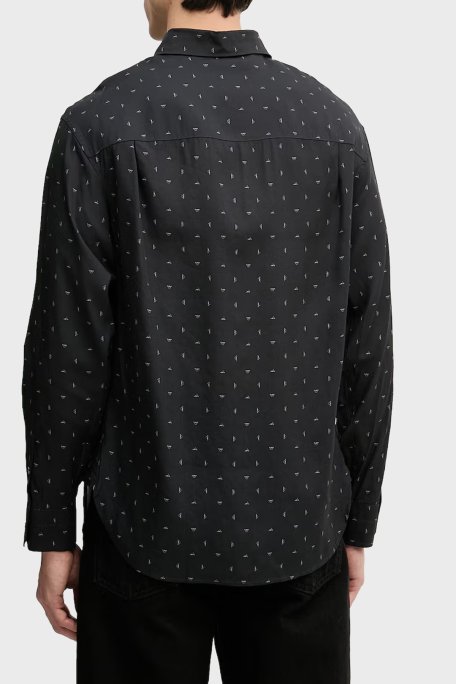 Emporio Armani Relaxed Fit Baskılı Uzun Kollu Erkek Gömlek EM004178 AF14214 FB471 SİYAH - Emporio Armani (1)