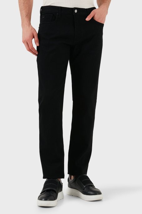Emporio Armani Slim Fit Düşük Bel Dar Paça Jeans Erkek Kot Pantolon EM000121 AF14867 MC002 SİYAH - Emporio Armani
