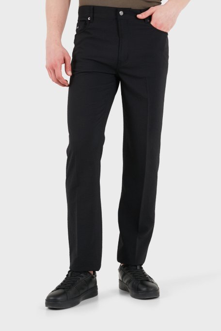 Emporio Armani Straight Fit Normal Bel Düz Paça Jeans Erkek Kot Pantolon EM000763 AF13674 UC001 SİYAH - Emporio Armani
