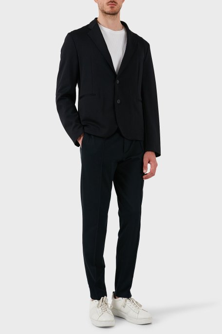Emporio Armani Streç Mikro Dokuma Regular Fit Blazer Erkek Ceket EM000069 TE13591 UC001 SİYAH - Emporio Armani (1)