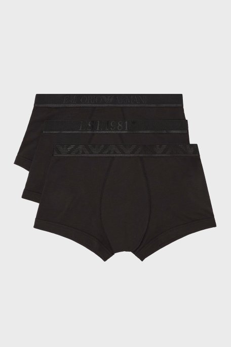Emporio Armani Streç Pamuklu 3 Pack Erkek Boxer EM000259 AF10780 MC061 SİYAH - Emporio Armani