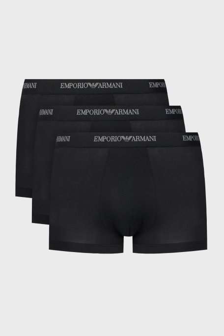 Emporio Armani Streç Pamuklu 3 Pack Erkek Boxer EM000259 AF14132 MC061 SİYAH - Emporio Armani