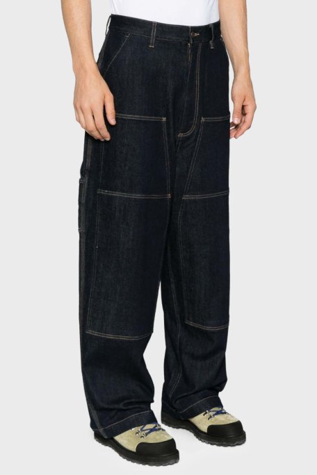 Emporio Armani Streç Pamuklu Dikiş Detaylı Relaxed Fit Kargo Erkek Pantolon EM003159 AF17809 MB001 LACİVERT - Emporio Armani